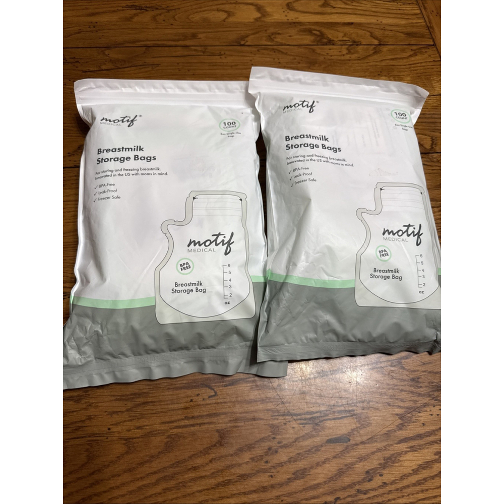 Motif Medical Breast Milk Storage Bags (2) 8oz 100 Bags NEW
